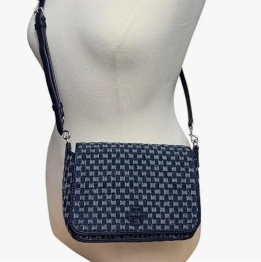New Tory Burch Denim Thea Crossbody Bag with 2 Straps